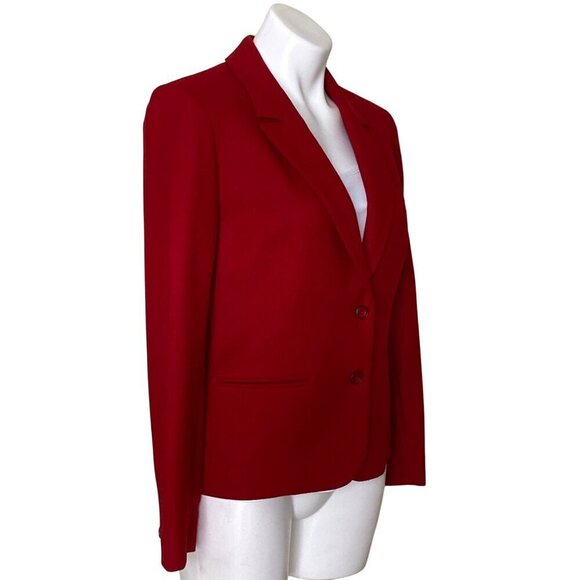 Pendleton Vintage Red 100% Virgin Wool Blazer, Long Sleeves Women's Size 12 - Picture 3 of 10